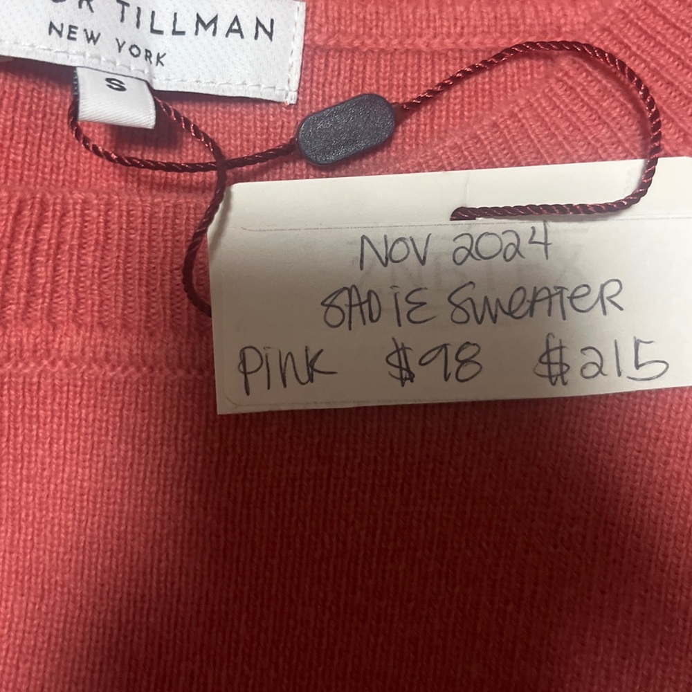 NWT Taylor Tillman Wool Blend Elegant Pink Bow Women's Sweater - Picture 5 of 5